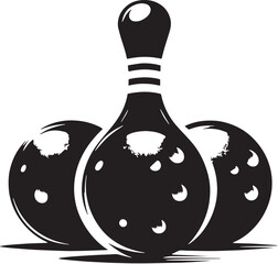 Black Color Bocce Silhouette Vector Illustration design, Solid White Background