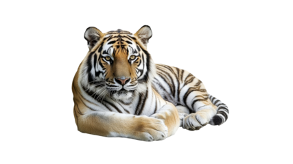 Majestic tiger resting in a calm position