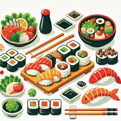 seafood, sushi, gourmet, fresh, delicious, rice, food, traditional, fish, japanese, cuisine, sashimi, maki, asian, tasty, culinary, healthy, salmon, roll, lunch, japan, seaweed, restaurant, dinner, as
