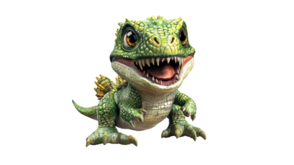 Colorful, smiling lizard character