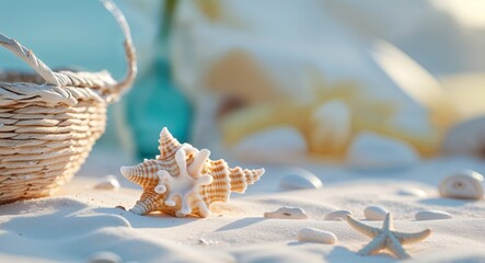 Obraz premium Dreamy Summer Vacation Mood with Coastal Decor