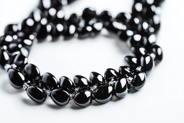 Obraz premium Elegant Black Onyx Beaded Necklace With Accents