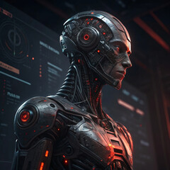Fototapeta premium Futuristic Cybernetic Robot