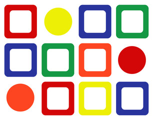 Colorful geometric shapes on a white background. Abstract illustration.