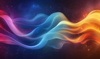 Fototapeta premium Colorful abstract waves in cosmic space background