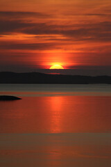 Sunset on the coast in Norway