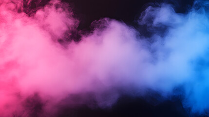 Abstract Dry Ice Smoke Clouds with Fog Overlay and Gradient Light, Creating a Mystical Atmosphere
