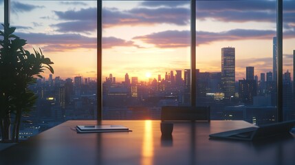 Open Office Workspace with Natural Lighting and Clean Design