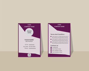 Print, ID card, Vector template for Print, Professional ID card, Identity Card, Creative Design, Customizable design for Print or digital use, Adobe Illustrator Vector file high-quality for Branding