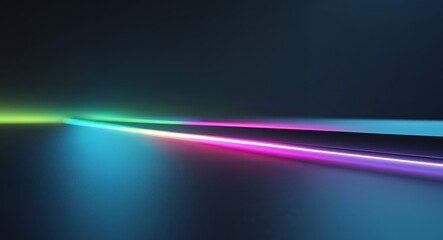 Futuristic Glowing Neon Light on Dark Surface with Smooth Texture