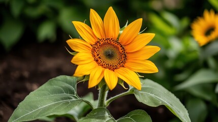 Vibrant Sunflower in a Glowing Field Under Golden Light