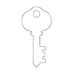 Minimalist Key Outline on White Backdrop