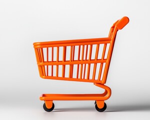 Bright orange shopping cart for modern retail environments and e-commerce.