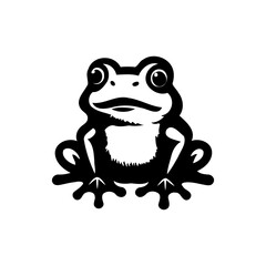 Stylized Frog Silhouette on a White Canvas