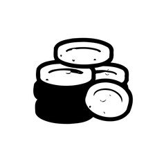 Monochrome Stack of Pancakes Hand Drawn Style