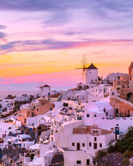 View of Oia the most beautiful village of Santorini island in Greece