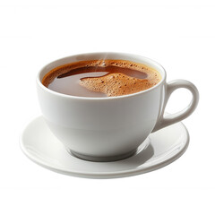 A cup of hot coffee with steam rising isolated on white background.PNG