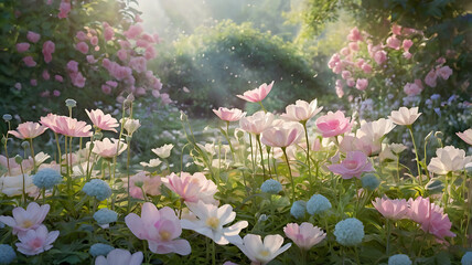 Sunlit Blossoms: A Serene Floral Symphony