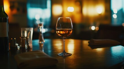 Moderate drinking at a stylish restaurant with modern décor. Featuring elegance and taste