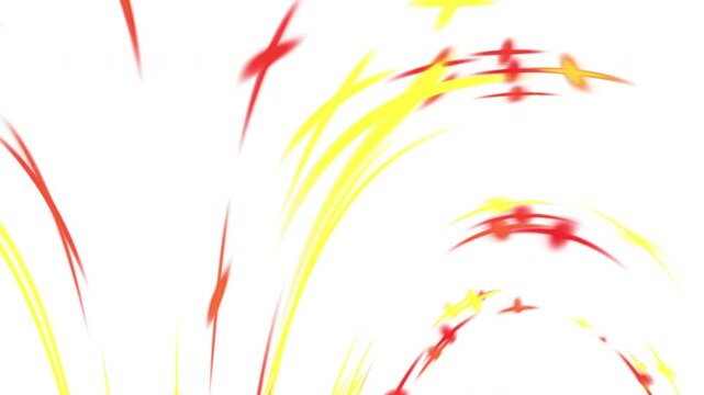 White background with various colorful particle motifs flying repeatedly. abtrack
