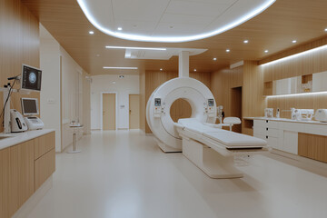 Modern medical imaging room equipped with advanced technology in healthcare facility
