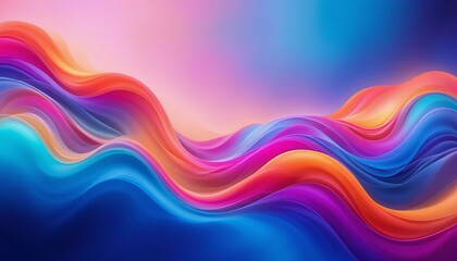 Obraz premium Vibrant abstract waves digital art colorful background creative environment artistic viewpoint