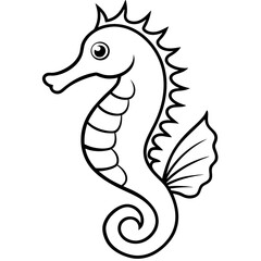 Seahorse Fine Line Design