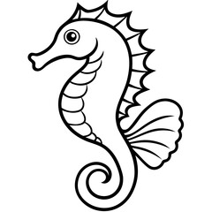 Obraz premium Seahorse Fine Line Design