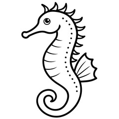 Seahorse Fine Line Design