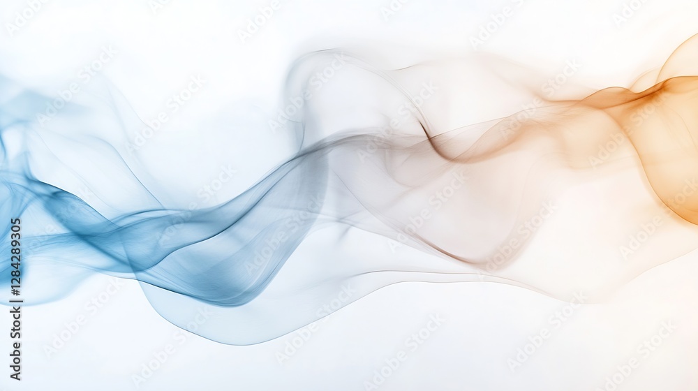 Leinwandbilder abstract flowing smoke patterns in blue and orange shades creating a unique visual effect : generati
