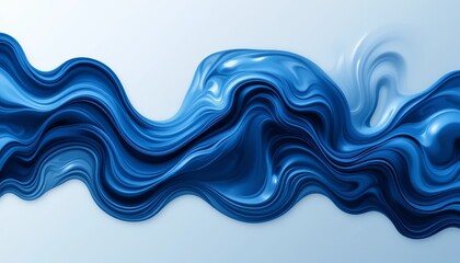 Fototapeta premium Dynamic blue wave texture abstract digital art high-resolution cgi studio aesthetic concept