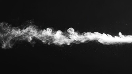 Abstract white vapor stream on black background