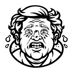 A glyph sticker of a worried man 