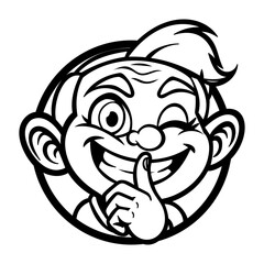 A glyph sticker of a character putting finger on his mouth depicting keep quit expression