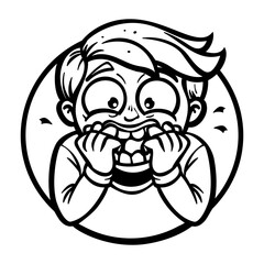 A glyph sticker of a worried character 