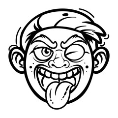 A glyph sticker of mocking character 