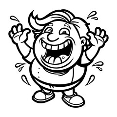 A glyph style sticker of exciting man 
