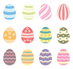 Set of Easter Eggs in vector style-Happy Easter