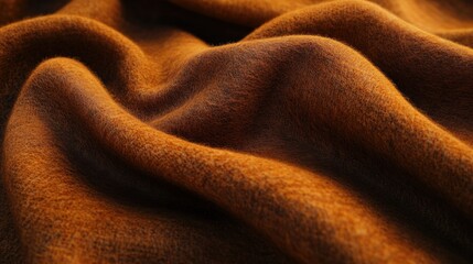 Soft brown wool fabric with gentle folds
