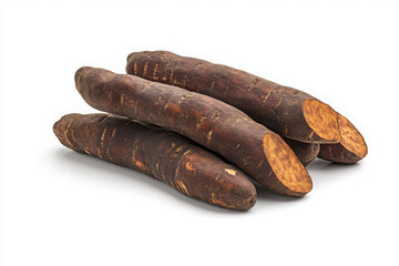 Sweet potatoes isolated on white background. 