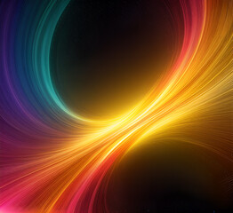 Obraz premium Neon gradient wave light in pink and blue tones on dark background creating futuristic and vibrant visuals for modern tech-inspired or artistic abstract.generative ai