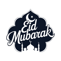 Typography English, Eid Mubarak Banner Design