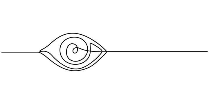 Eye sign in continuous line drawing style. Line art of human eye sign. Vector illustration. Abstract background, Single continuous one line art female watch eye, Eye sign in continuous line drawing.