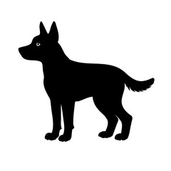 Elegant Canine Silhouette on White Backdrop