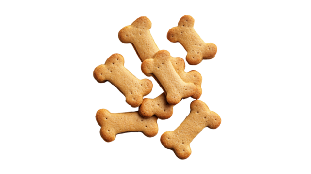 Dog treats shaped like bones for pet enjoyment