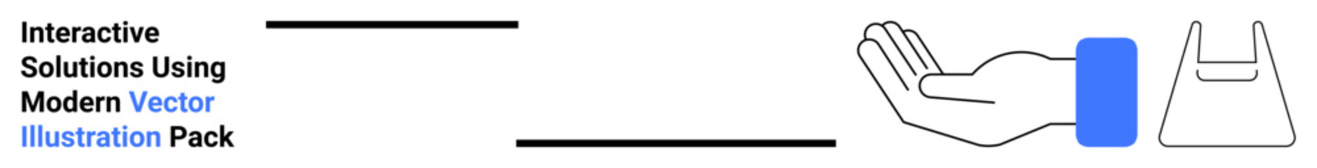 Open hand gesture with a rectangular shape and tote bag icon. Ideal for e-commerce, product delivery, online shopping, sustainability, customer service, logistics, flat landing page banner