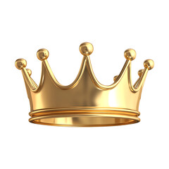 A Golden royal king crown on transparent background