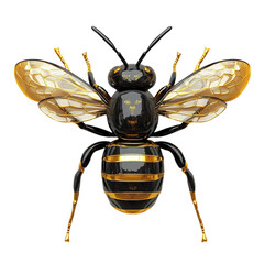 Regal Black Gold Bee Dazzling Design Abstract Art