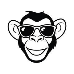 funny cartoon face wearing sunglass