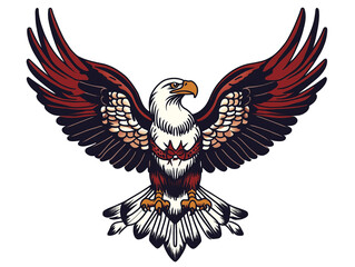 Fototapeta premium a old-school tattoo flash of an eagle isolated on a transparent background
